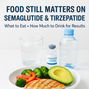 Still eating right on Semaglutide or Tirzepatide? Learn the best foods to eat, how much water to drink, and why nutrition still matters for lasting weight loss.